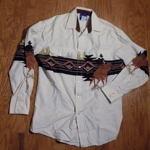 Wrangler Cowboy Button Up Shirt Size Large/Medium